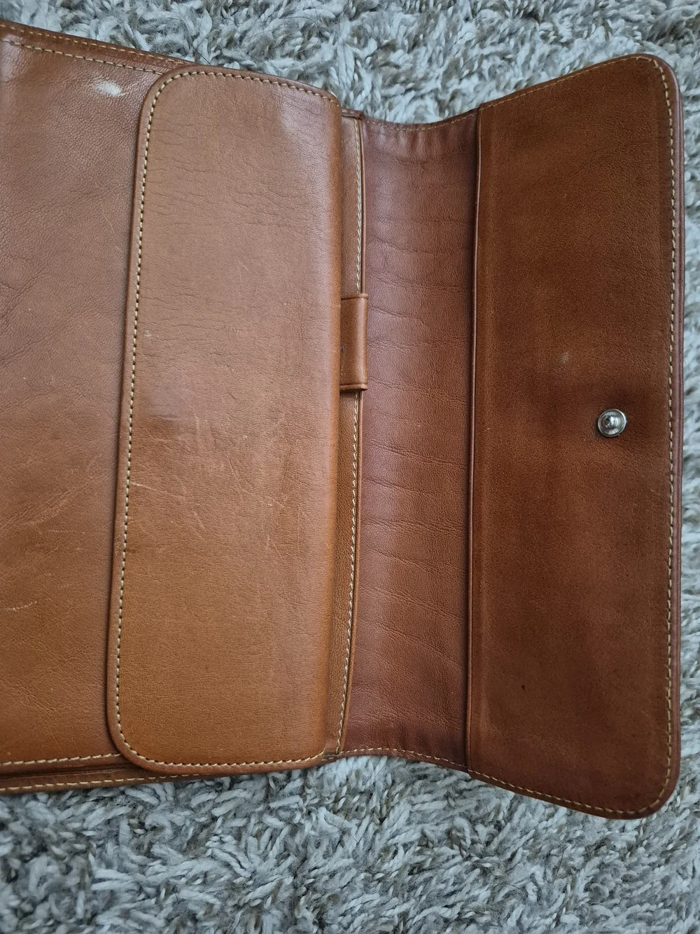 💕VTG Texier Brown Leather Wallet - Made In France💕